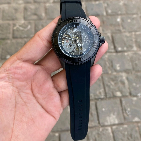 Analog Non Comparable Original Model Back Open Automatic Machinery Watch