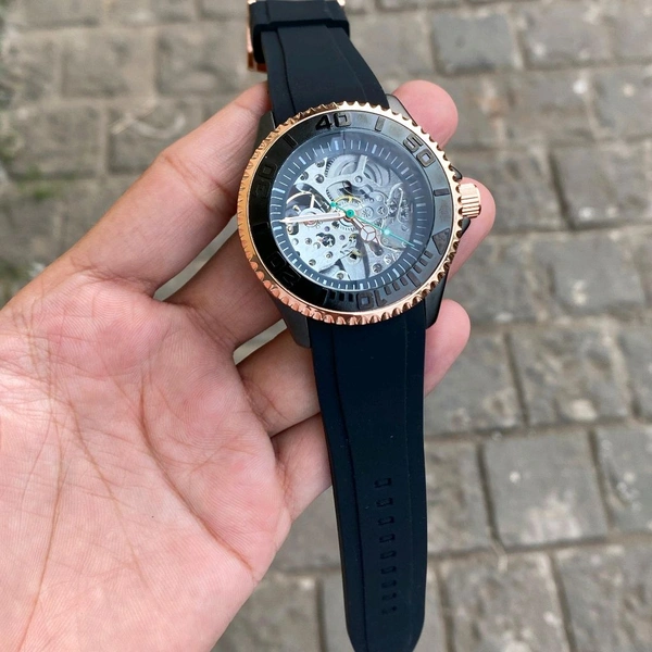 Analog Non Comparable Original Model Back Open Automatic Machinery Watch