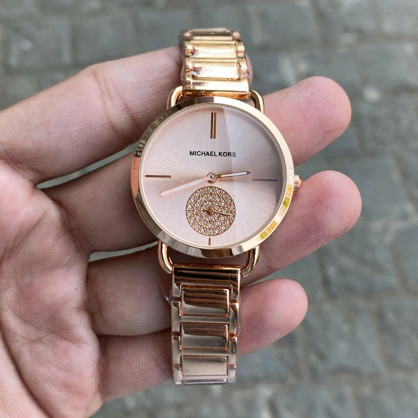 Analog Portia Gold Portia MK3788 Quality Battery Operated Quartz Machinery Watch