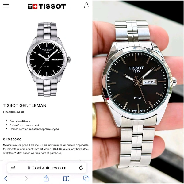 Analog PR100 Day And Date Powerful & Reliable Quality Quartz Machinery Watch