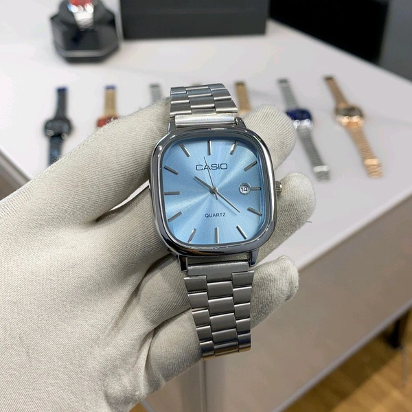 Analog Quartz Classic Silver and Blue Watch For Men & Women | High Quality Strap Best finishing Body & Case