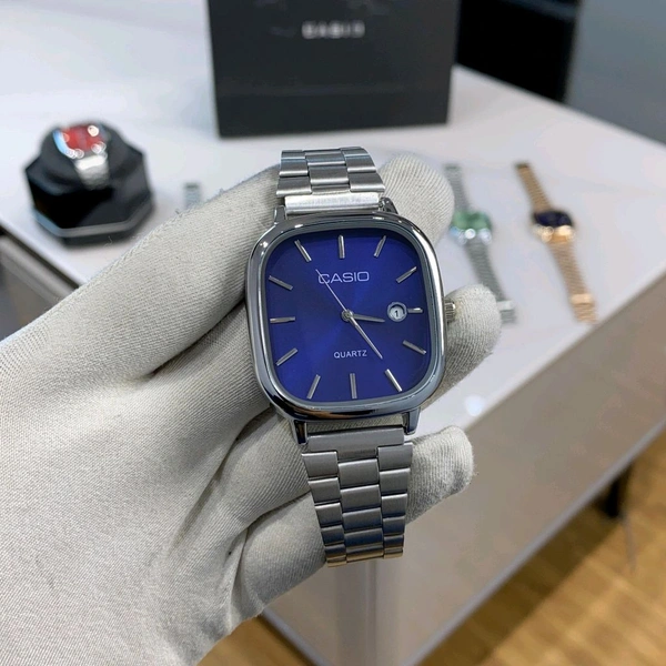 Analog Quartz Classic Silver and Blue Watch For Men & Women | High Quality Strap Best finishing Body & Case