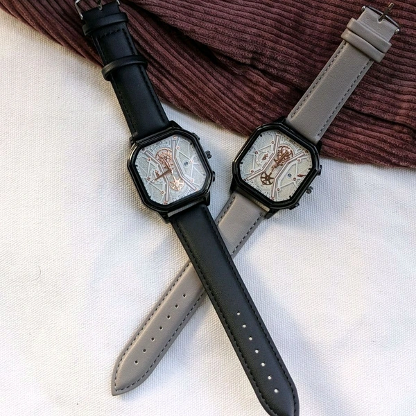 Analog Quartz Movement Budget Collection With High Quality Strap Best Finishing Body & Case - Black