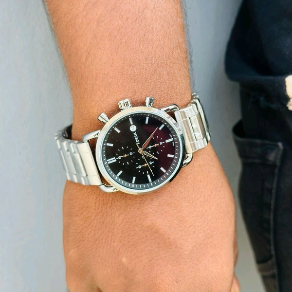 Analog Quartz Movement Watch With High Quality Strap Best finishing Body & Case - Black