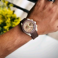 Analog Swatch Moon's Watch Best Quality Collection With High Quality Silicon Strap - Brown