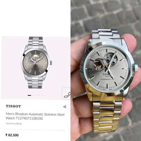 Analog T1274071104101 Gentleman Powermatic 80 Reliable Automatic Japanese Movement Machinery For Men