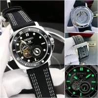 Analog Tourbillon Quality Automatic Machinery With Smooth Movement Watch - Black