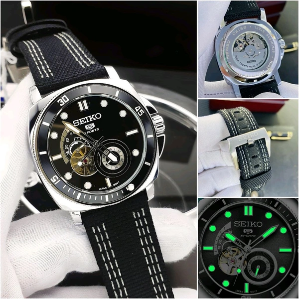 Analog Tourbillon Quality Automatic Machinery With Smooth Movement Watch - Black