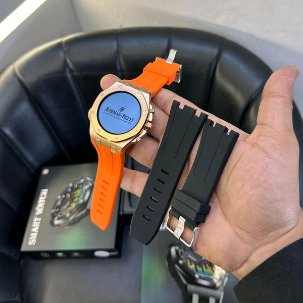 Ap Premium Dual Strap Smartwatch With Always On Display | Smooth Interface, Wireless Charging - Orange