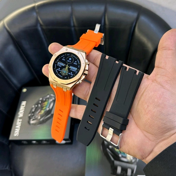 Ap Premium Dual Strap Smartwatch With Always On Display | Smooth Interface, Wireless Charging - Orange