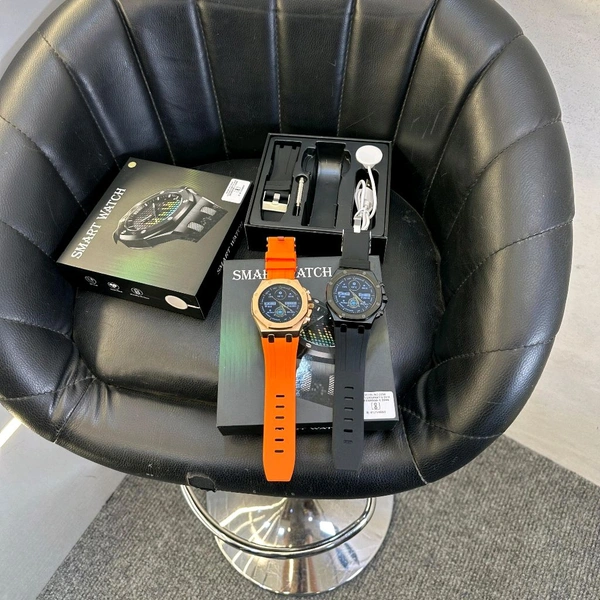 Ap Premium Dual Strap Smartwatch With Always On Display | Smooth Interface, Wireless Charging - Orange