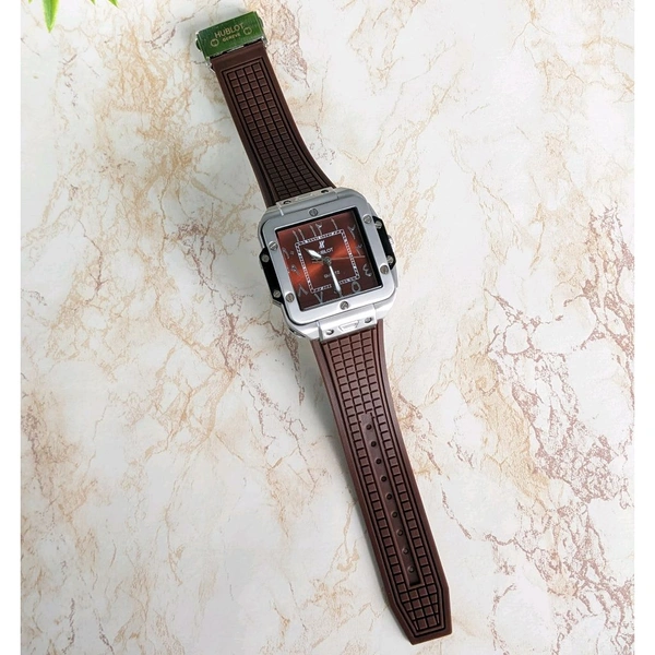 Arabic Dial Analog Quartz Movement Collection With High Quality Strap Best finishing Body & Case - Brown/Silver