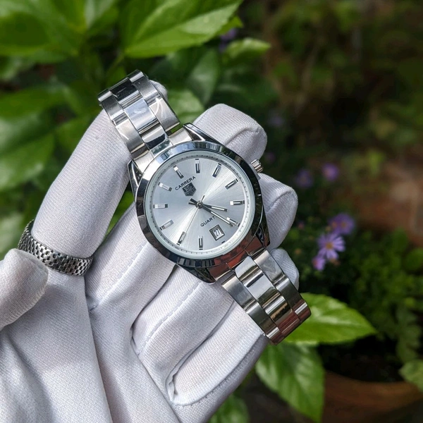 Carrara Analog Quartz Movement Premium Collection With High Quality Strap Best finishing Body & Case - White