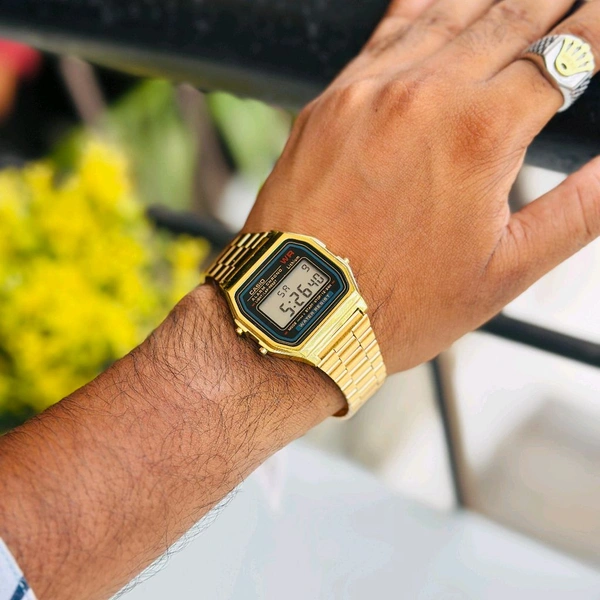 Casi0 Vintage Analog Digital Quartz Unisex Watch With High Quality Strap Best finishing Body & Case - Gold