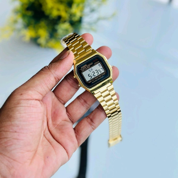 Casi0 Vintage Analog Digital Quartz Unisex Watch With High Quality Strap Best finishing Body & Case - Gold