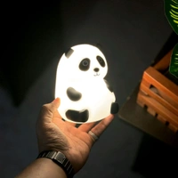 Cute Panda Silicon USB Rechargeable Night Light Lamp Night Lamp (8.5 cm, Multicolor)