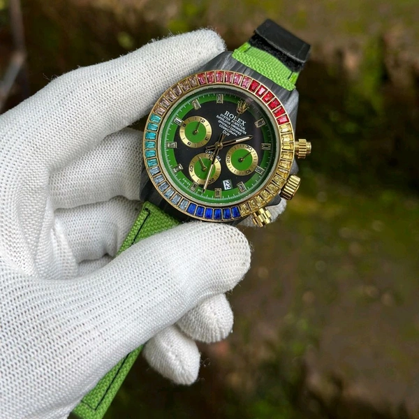 Daytona Chronograph Premium Collection With High Quality Strap Best finishing Body & Case - Green