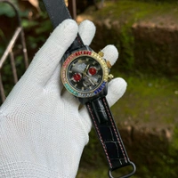 Daytona Chronograph Premium Collection With High Quality Strap Best finishing Body & Case - Black