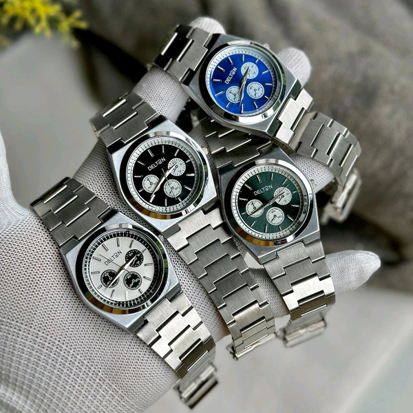 Delton Analog Quartz Movement Collection With High Quality Strap Best finishing Body & Case - Black