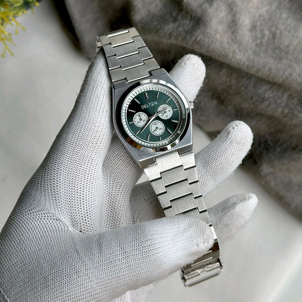 Delton Analog Quartz Movement Collection With High Quality Strap Best finishing Body & Case - Green