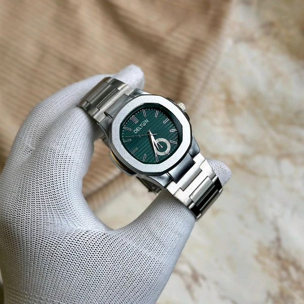 Delton Analog Quartz Movement Collection With High Quality Strap Best finishing Body & Case - Green