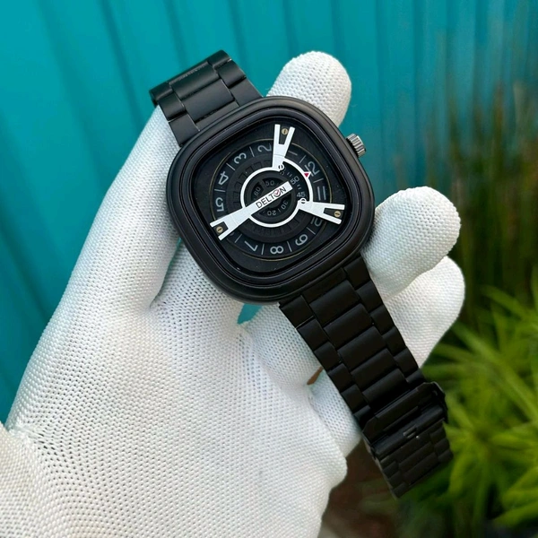 Delton Analog Quartz Movement Watch With High Quality Strap Best finishing Body & Case - Black