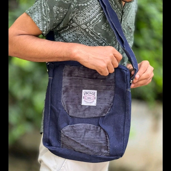 Denim Vintage High-capacity Canvas Slouchy Shoulder Bag | Ultra Sporty Messenger Sling Bag For Multipurpose Use