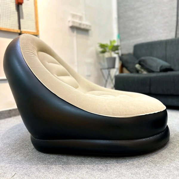 Filling Bean Bag 2 Set Portable Inflatable Lazy Sofa Bed Outdoor Beach Garden PVC 2 Seater Inflatable Sofa (Color - Brown, DIY)(Do-It-Yourself)