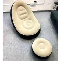 Filling Bean Bag 2 Set Portable Inflatable Lazy Sofa Bed Outdoor Beach Garden PVC 2 Seater Inflatable Sofa (Color - Brown, DIY)(Do-It-Yourself)