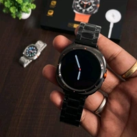 First Time In India, Watch Ultra 7 In 1 Combo Gift Pack With On/Off Logo | 7 High Quality Straps - Black