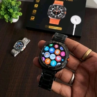 First Time In India, Watch Ultra 7 In 1 Combo Gift Pack With On/Off Logo | 7 High Quality Straps - Black