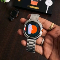 First Time In India, Watch Ultra 7 In 1 Combo Gift Pack With On/Off Logo | 7 High Quality Straps - Silver