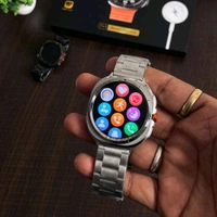 First Time In India, Watch Ultra 7 In 1 Combo Gift Pack With On/Off Logo | 7 High Quality Straps - Silver