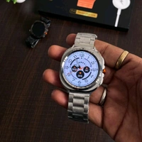 First Time In India, Watch Ultra 7 In 1 Combo Gift Pack With On/Off Logo | 7 High Quality Straps - Silver