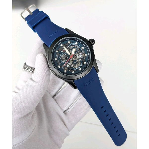 Forest Analog Quartz Movement Watch With High Quality Strap Best finishing Body & Case - Blue