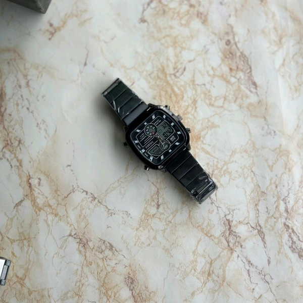 Fossil Retro Anadigital Analog-Digital Black Dial Men's Watch  With High Quality Strap Best Finishing Body & Case - Black