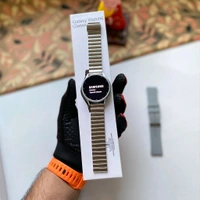 Galaxy Watch 6 Classic With Dual Buttons, Dual Belt 1 Metal & 1 Silicon, On Off Logo Same As Original, The Most Advanced Health Monitoring - Silver