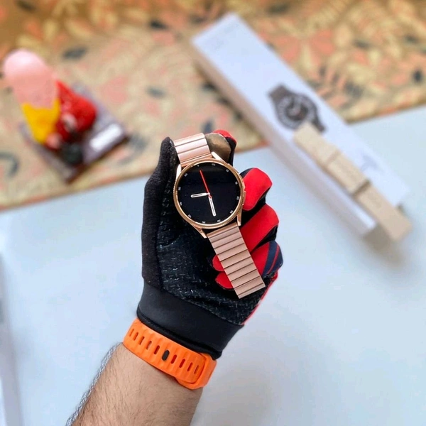 Galaxy Watch 6 Classic With Dual Buttons, Dual Belt 1 Metal & 1 Silicon, On Off Logo Same As Original, The Most Advanced Health Monitoring - Pink