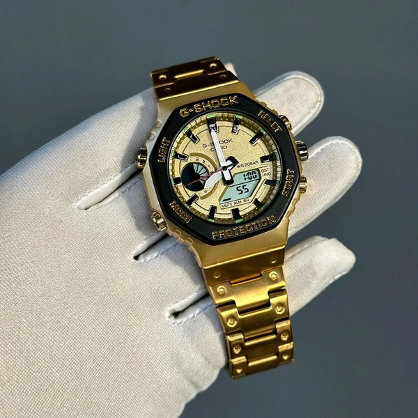 Gsk Analog Quartz Movement Watch With High Quality Strap Best finishing Body & Case - Gold