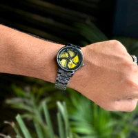 Gyro Spinning Car Alloy Rim Wheel Watch | Car Wheel Watch, Mens Wristwatch with Spinning Car Rim Hub Design, Quartz Movement, Gifts for Car Enthusiasts