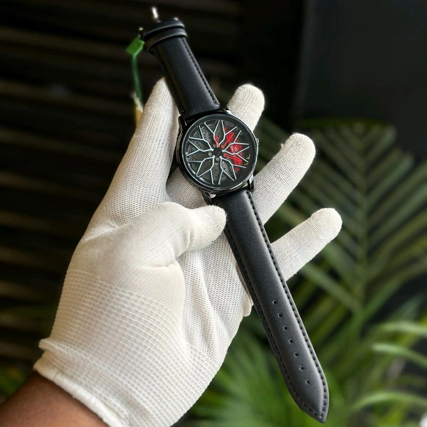 Gyro Spinning Car Alloy Rim Wheel Watch | Car Wheel Watch, Mens Wristwatch with Spinning Car Rim Hub Design, Quartz Movement, Gifts for Car Enthusiasts