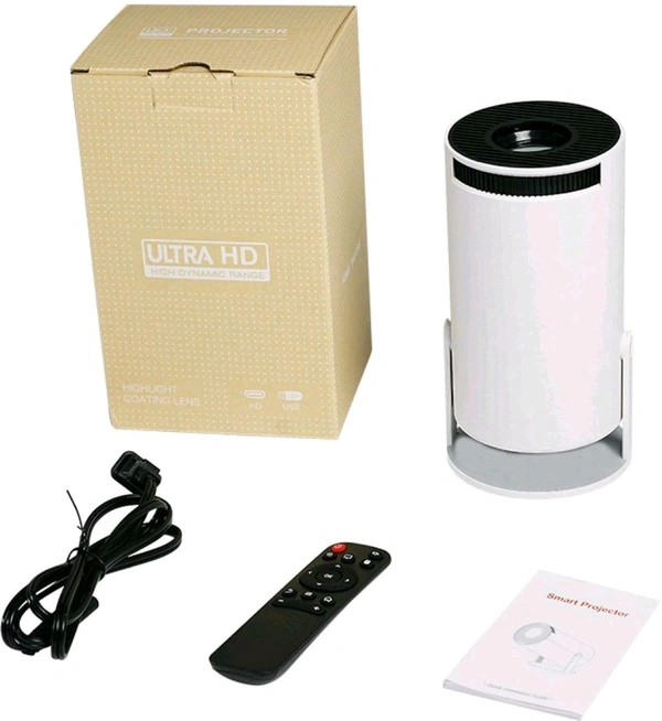 HD Android 11 Projector WiFi 6/BT 5.0 180° Rotation Auto Keystone (4500 Im /1 Speaker /Wireless / Remote Controller) Portable Projector (White)