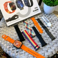 Hk15 Pro Max Ultra 2 Combo, 7 Different Straps And Smartwatch, Change Straps Every Day Of The Week, Means Within 7 Straps, Wireless Fast Charging Cable And Manual Book Included In Box