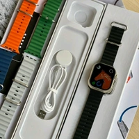 Hryfine Series 8 Ultra Smartwatch With Total 4 Free Premium Ocean Straps | Real Clip And Screw