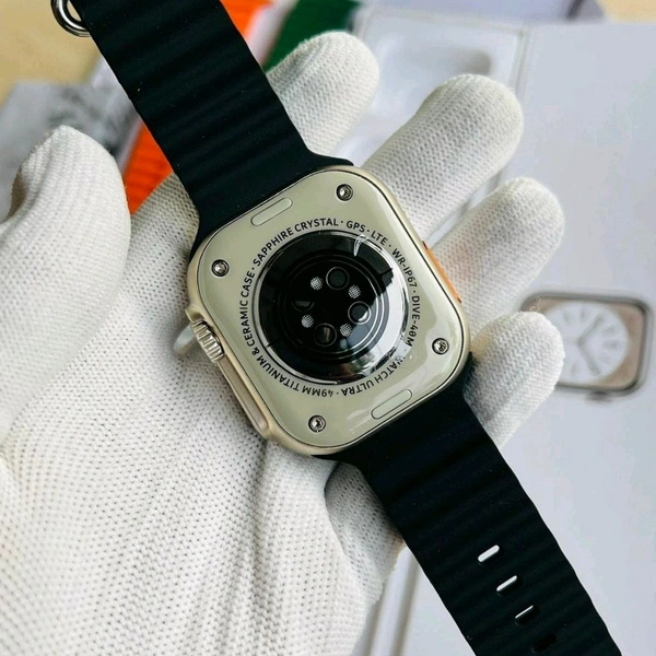 Hryfine Series 8 Ultra Smartwatch With Total 4 Free Premium Ocean Straps | Real Clip And Screw