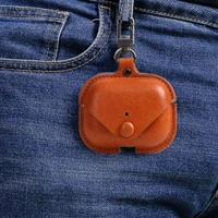 Leather Earphone Case - Cover Drop- Proof Anti- Scratch Charging Earphones Shell for Storage Pro Headphones Leather Bag Portable Accessories Light Case Brown - Brown