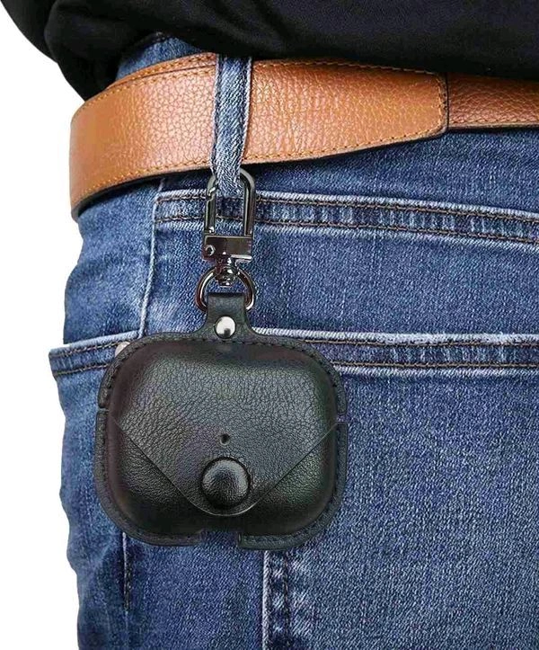 Leather Earphone Case - Cover Drop- Proof Anti- Scratch Charging Earphones Shell for Storage Pro Headphones Leather Bag Portable Accessories Light Case Brown - Black