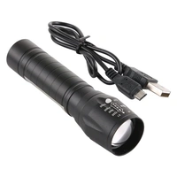 LED Flashlight, Super Bright LED Torch, Waterproof Flashlight,4 Light Modes For Camping Hiking and Emergency Use Torch (Black: Rechargeable) 6 hrs Torch Emergency Light (Black)