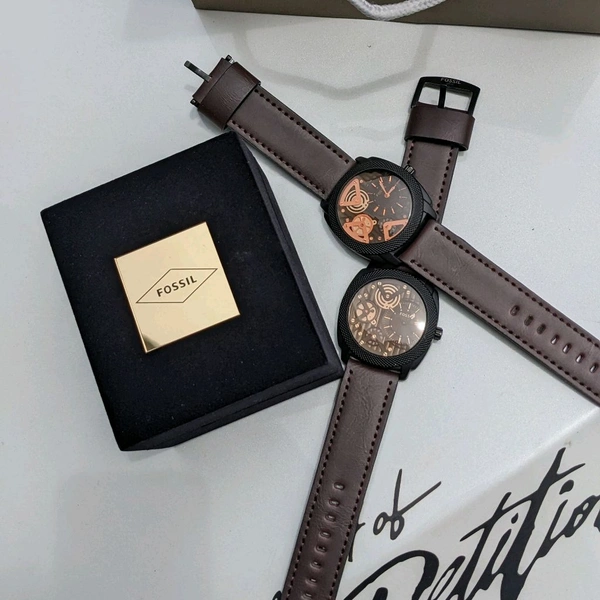 Machine Mid-Size Chronograph Brown Leather Belt With High Quality Strap Best Finishing Body & Case