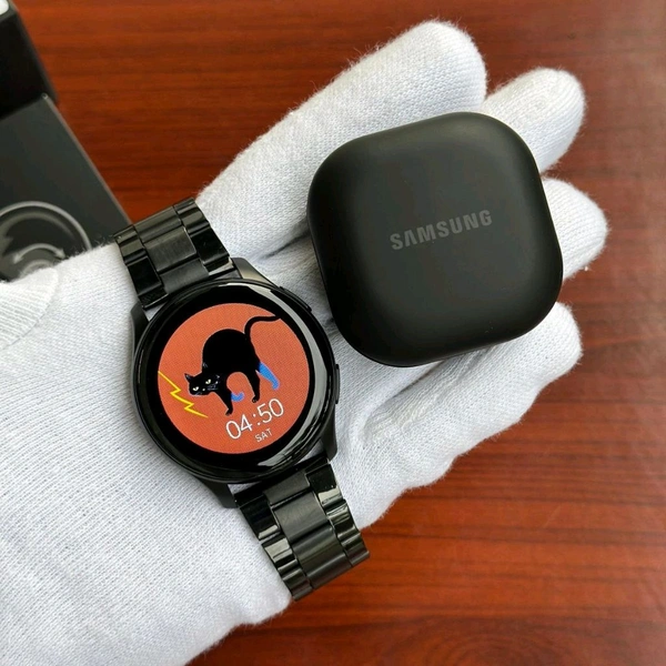 Most Awaited Budget Combo | Active 2 Premium Smartwatch And Buds 2 Pro Premium Earphone - Black